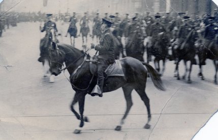 Police Lieutenant David Bennett on horseback.